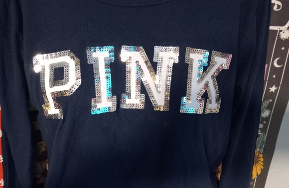 Victoria's Secret PINK Long Sleeve Bling Logo Tee - Picture 5 of 7